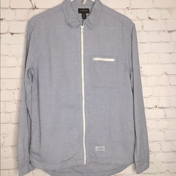 Urban Outfitters CPO PROVISIONS Men’s Full Zip Shirt Textured‎ Cotton Sz XS-TP - Picture 1 of 14